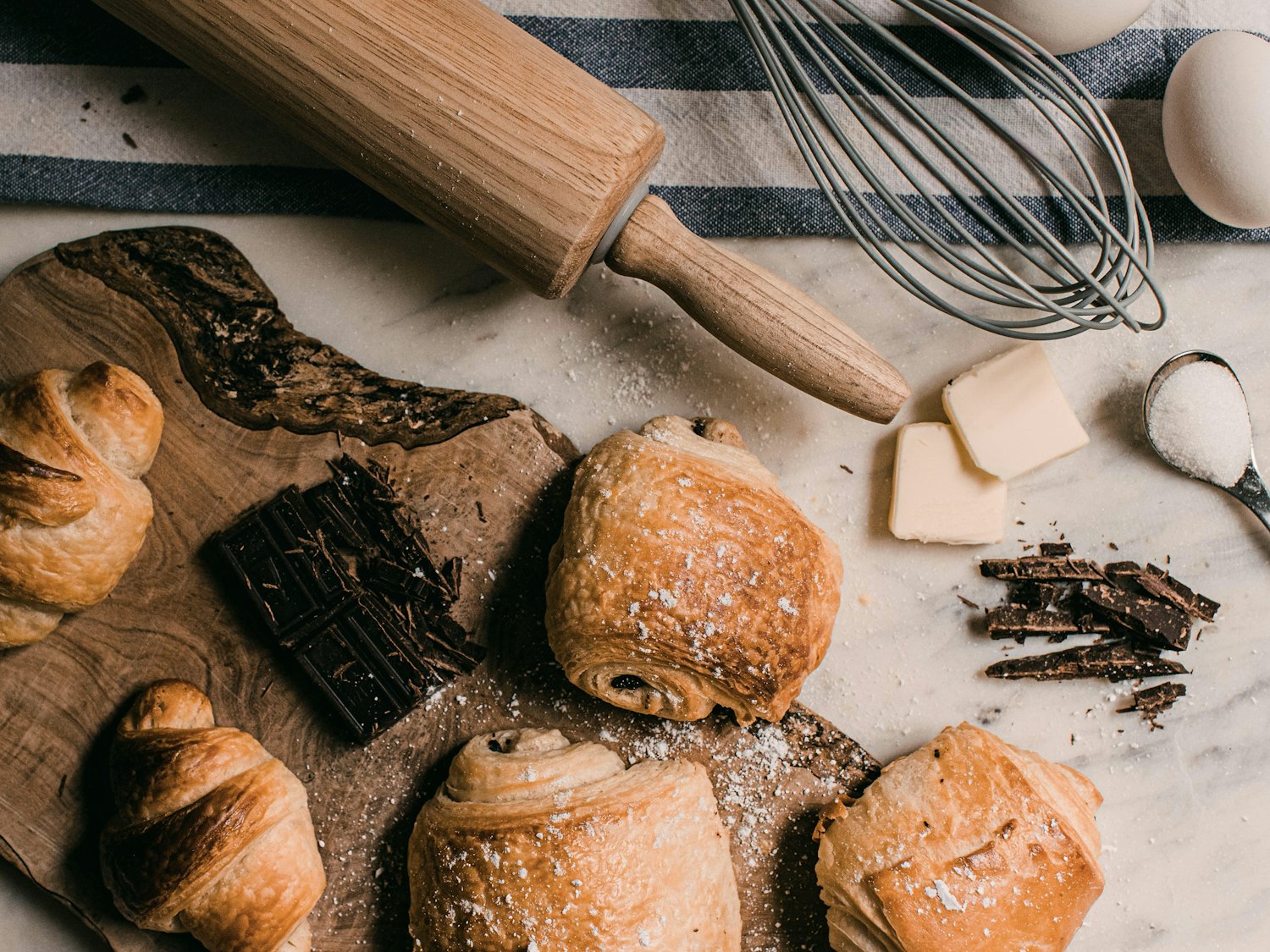 Close-up of artisan pastry detail